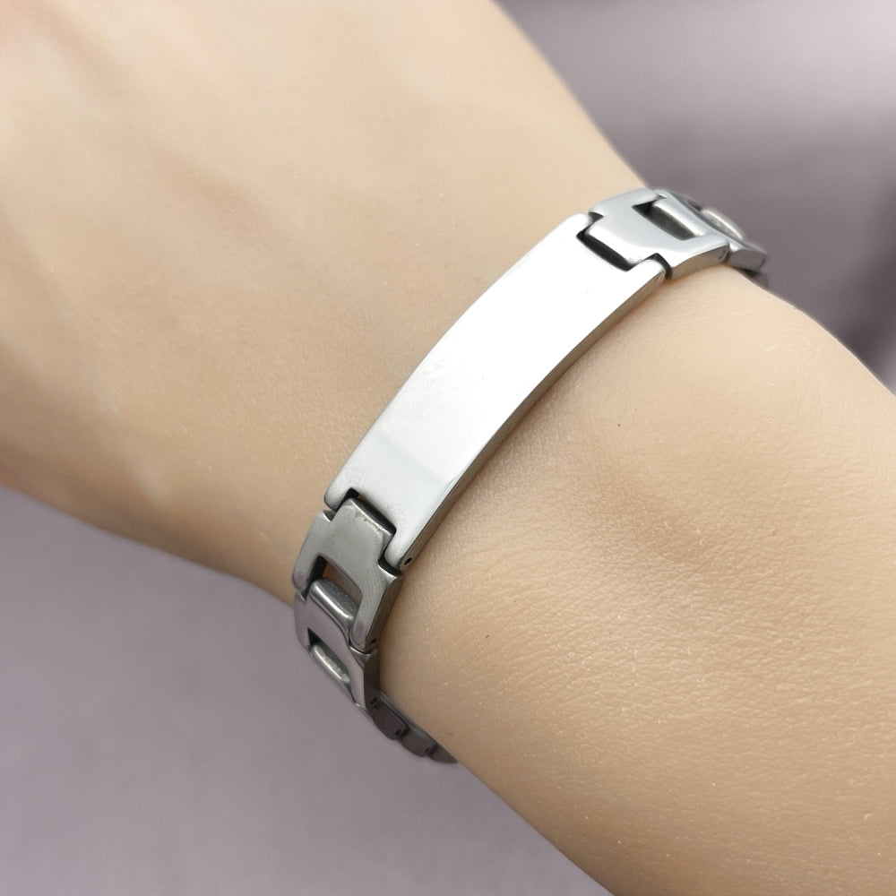 Stainless Steel Solid Bracelet, Polished, Steel Finish