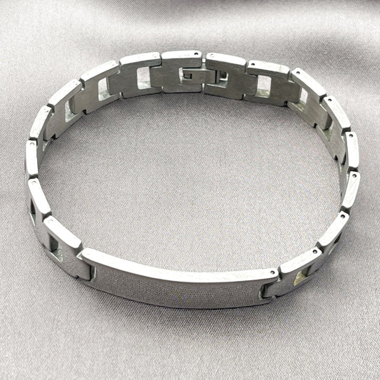Stainless Steel Solid Bracelet, Polished, Steel Finish