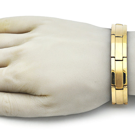 Stainless Steel Solid Bracelet, Polished, Golden Finish