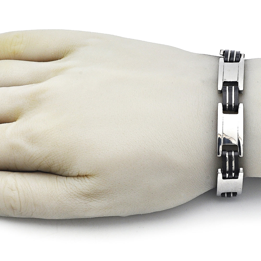 Stainless Steel Solid Bracelet, Polished, Steel Finish