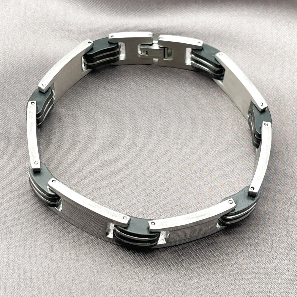 Stainless Steel Solid Bracelet, Polished, Steel Finish