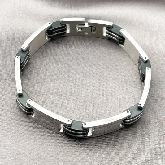 Stainless Steel Solid Bracelet, Polished, Steel Finish