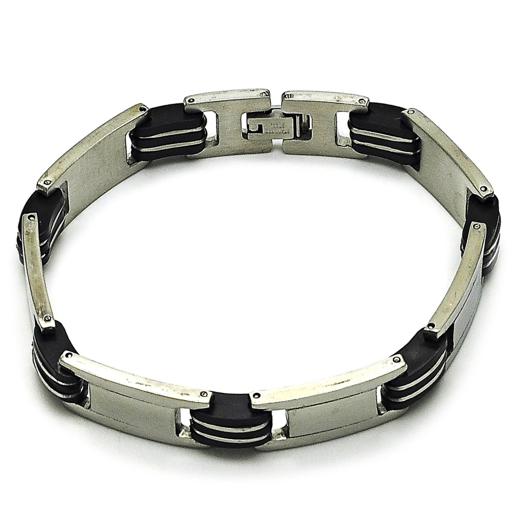 Stainless Steel Solid Bracelet, Polished, Steel Finish