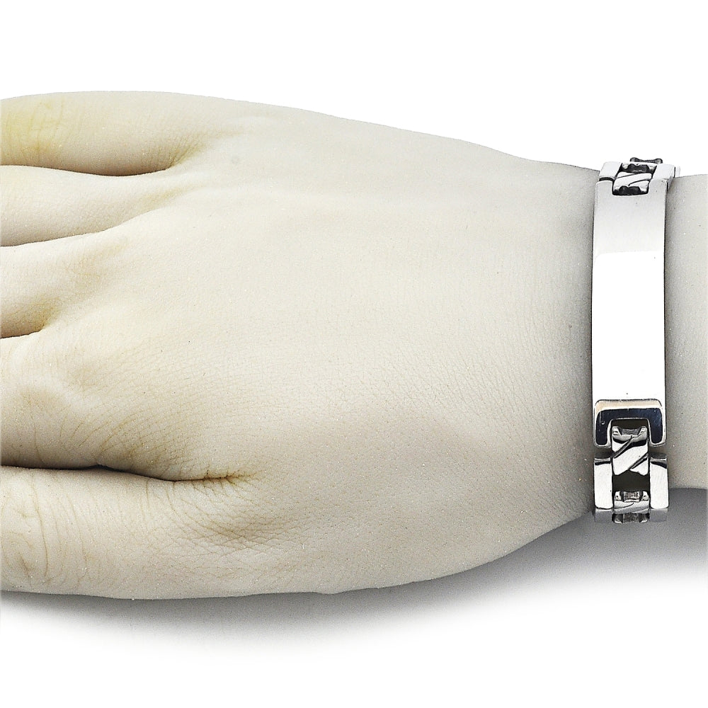 Stainless Steel Solid Bracelet, Polished, Steel Finish