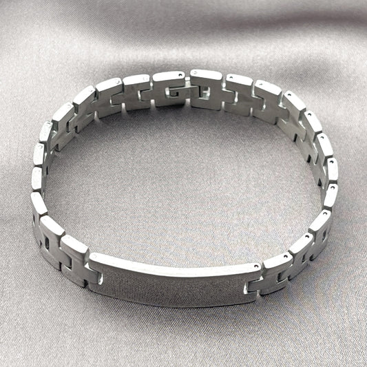 Stainless Steel Solid Bracelet, Polished, Steel Finish