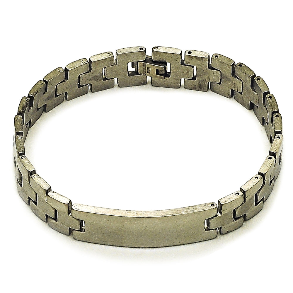 Stainless Steel Solid Bracelet, Polished, Steel Finish