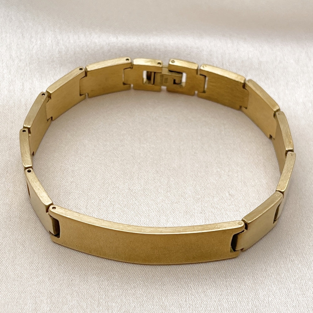 Stainless Steel Solid Bracelet, Polished, Golden Finish
