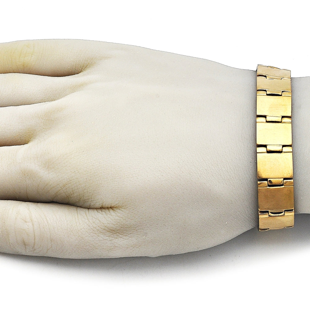 Stainless Steel Solid Bracelet, Polished, Golden Finish