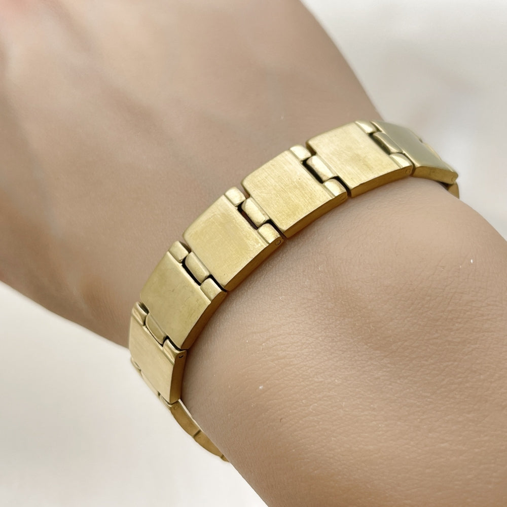 Stainless Steel Solid Bracelet, Polished, Golden Finish
