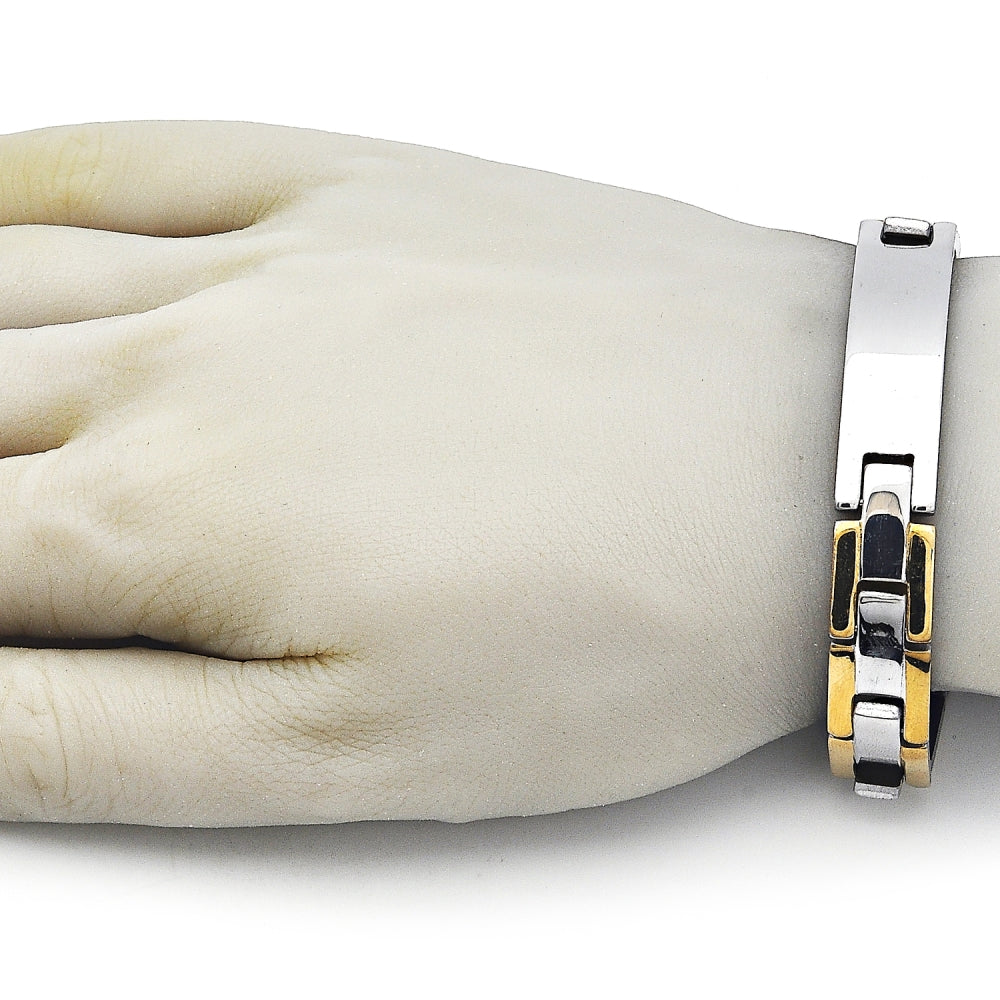 Stainless Steel ID Bracelet, Polished, Two Tone