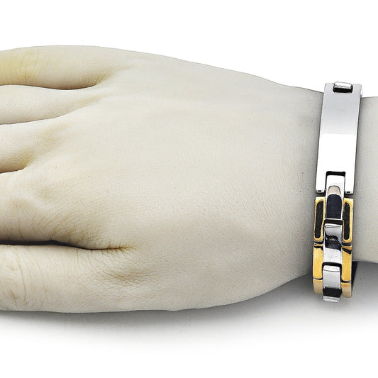 Stainless Steel ID Bracelet, Polished, Two Tone