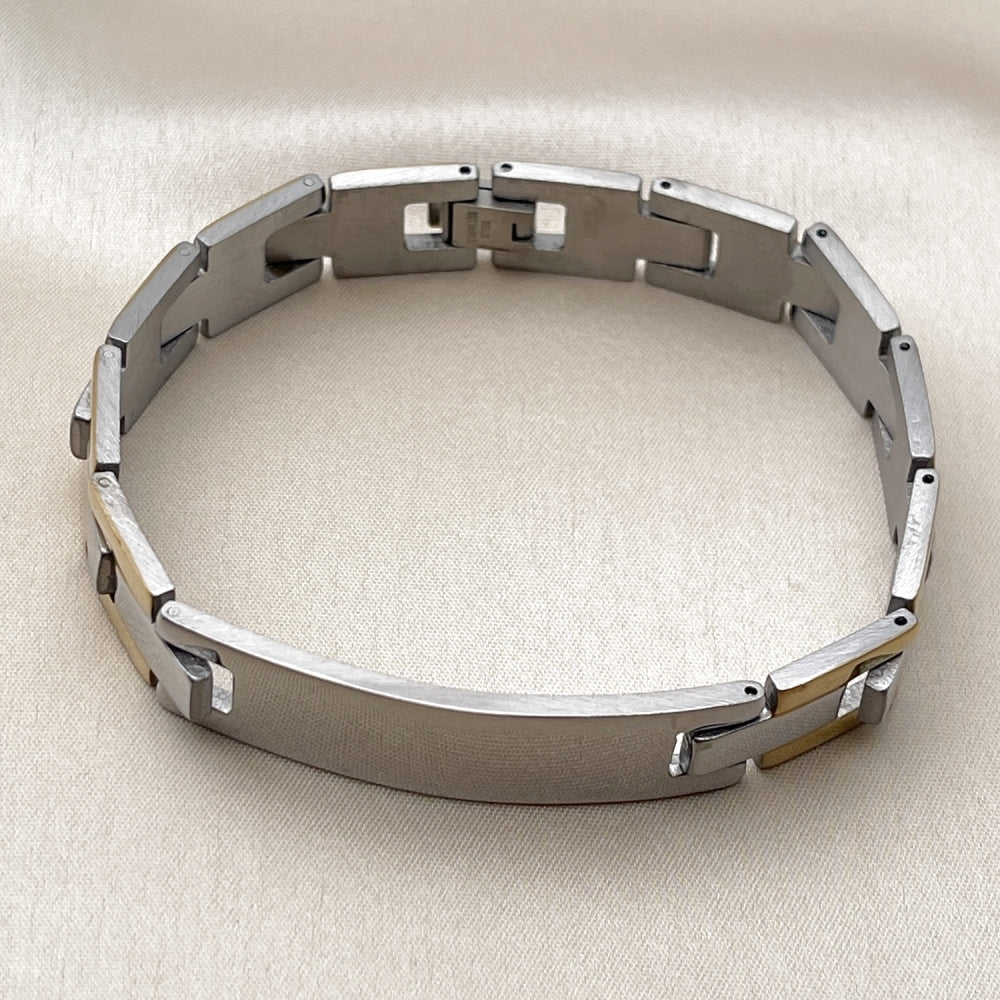 Stainless Steel ID Bracelet, Polished, Two Tone