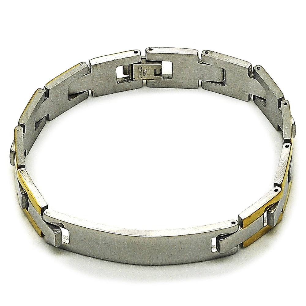 Stainless Steel ID Bracelet, Polished, Two Tone