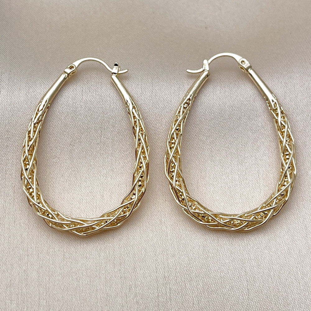 Oro Laminado Medium Hoop, Gold Filled Style Polished, Golden Finish