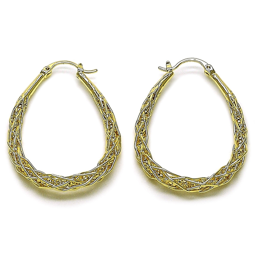 Oro Laminado Medium Hoop, Gold Filled Style Polished, Golden Finish