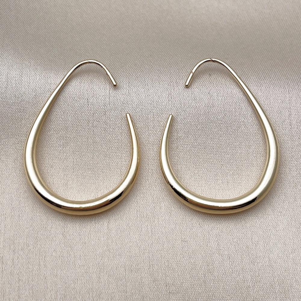 Oro Laminado Medium Hoop, Gold Filled Style Hollow Design, Polished, Golden Finish
