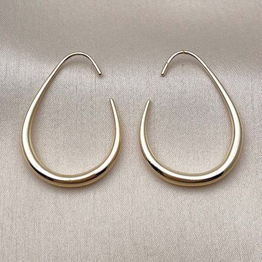 Oro Laminado Medium Hoop, Gold Filled Style Hollow Design, Polished, Golden Finish