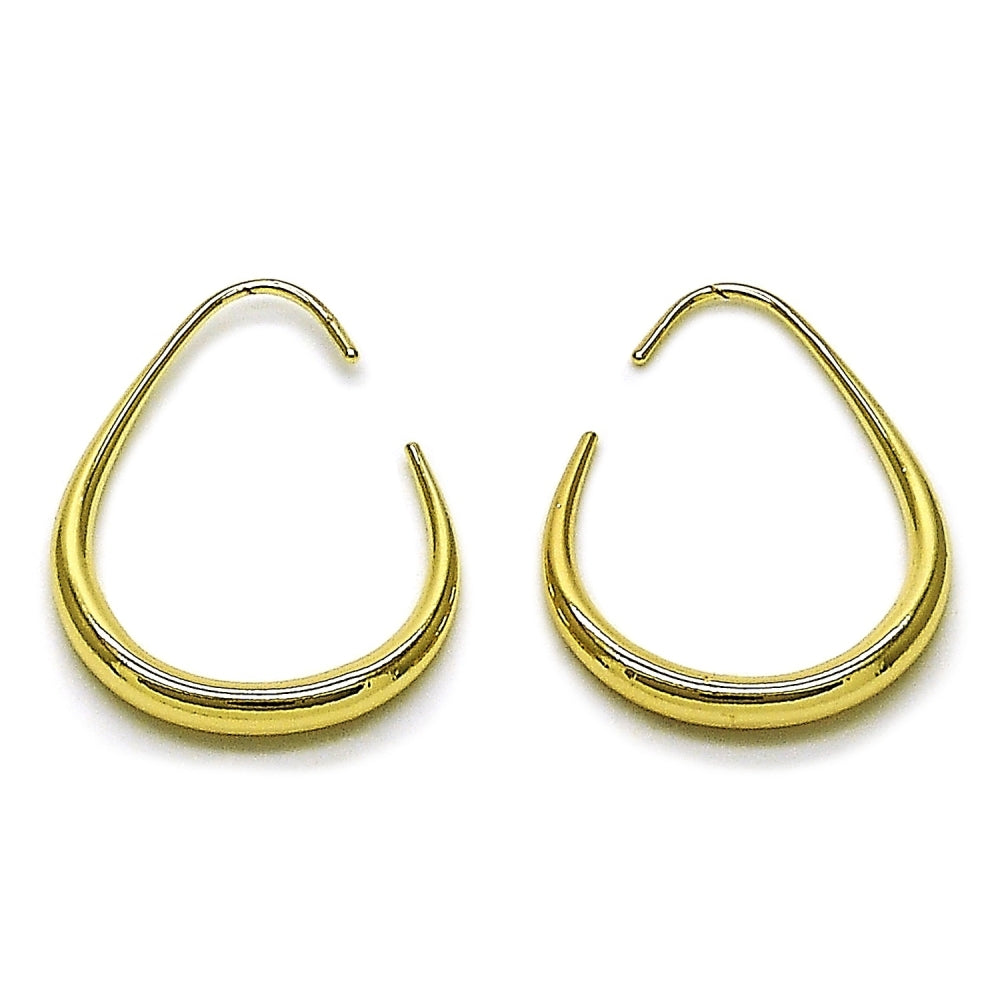 Oro Laminado Medium Hoop, Gold Filled Style Hollow Design, Polished, Golden Finish