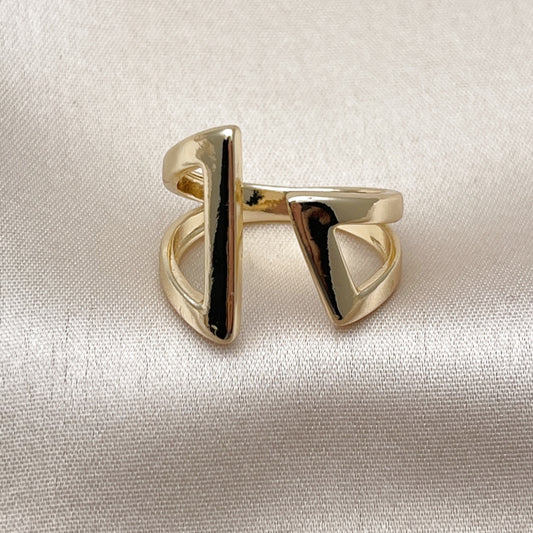 Oro Laminado Elegant Ring, Gold Filled Style Polished, Golden Finish