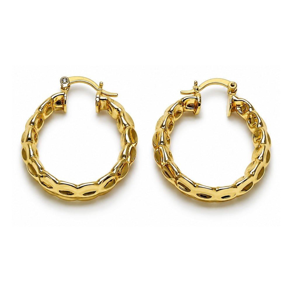 Oro Laminado Medium Hoop, Gold Filled Style Polished, Golden Finish