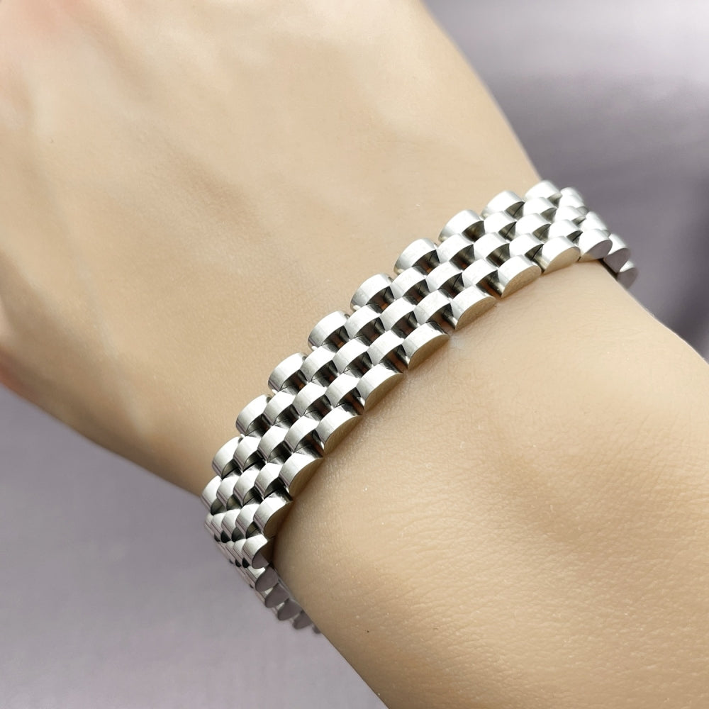 Stainless Steel Solid Bracelet, Polished, Steel Finish
