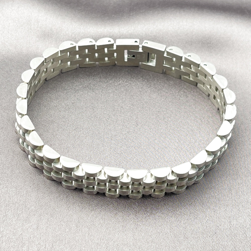 Stainless Steel Solid Bracelet, Polished, Steel Finish