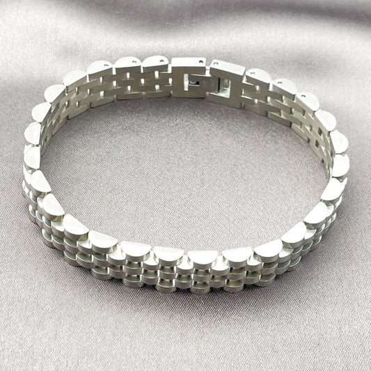 Stainless Steel Solid Bracelet, Polished, Steel Finish