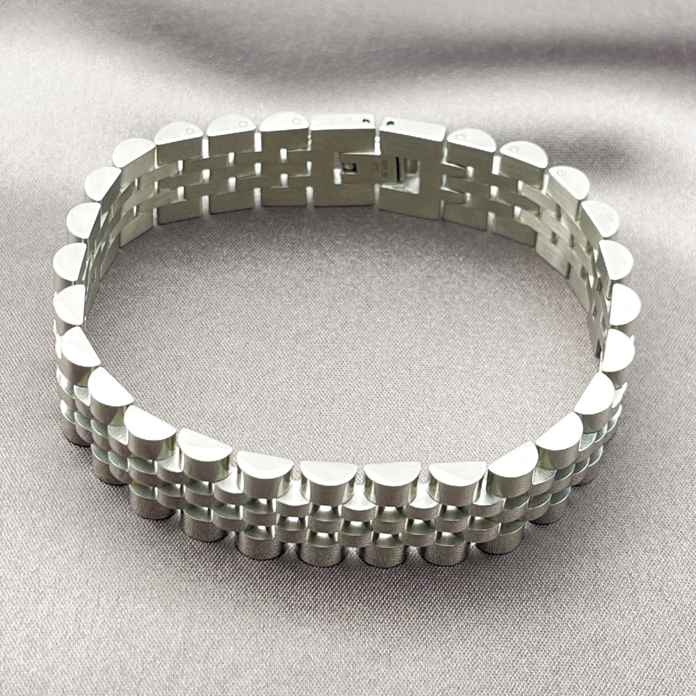 Stainless Steel Solid Bracelet, Polished, Steel Finish
