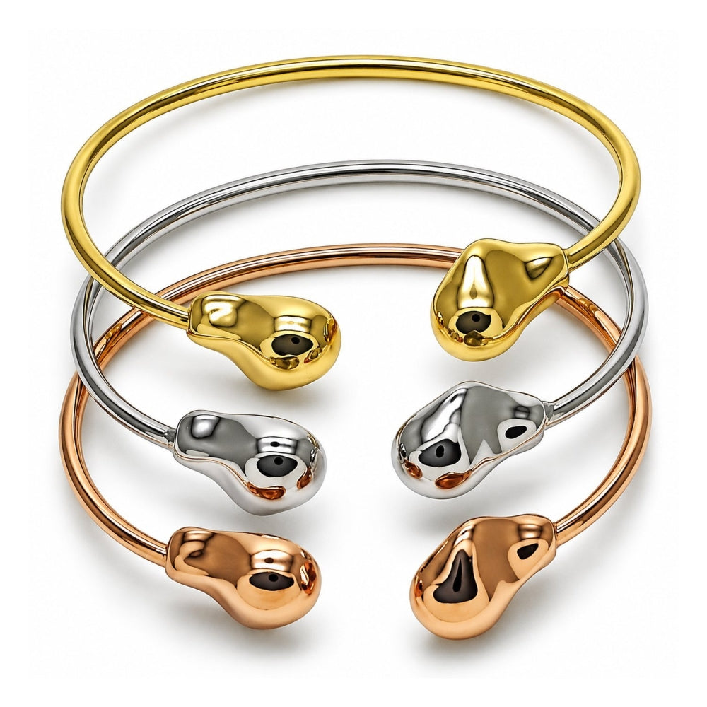 Oro Laminado Trio Bangle, Gold Filled Style Polished, Tricolor