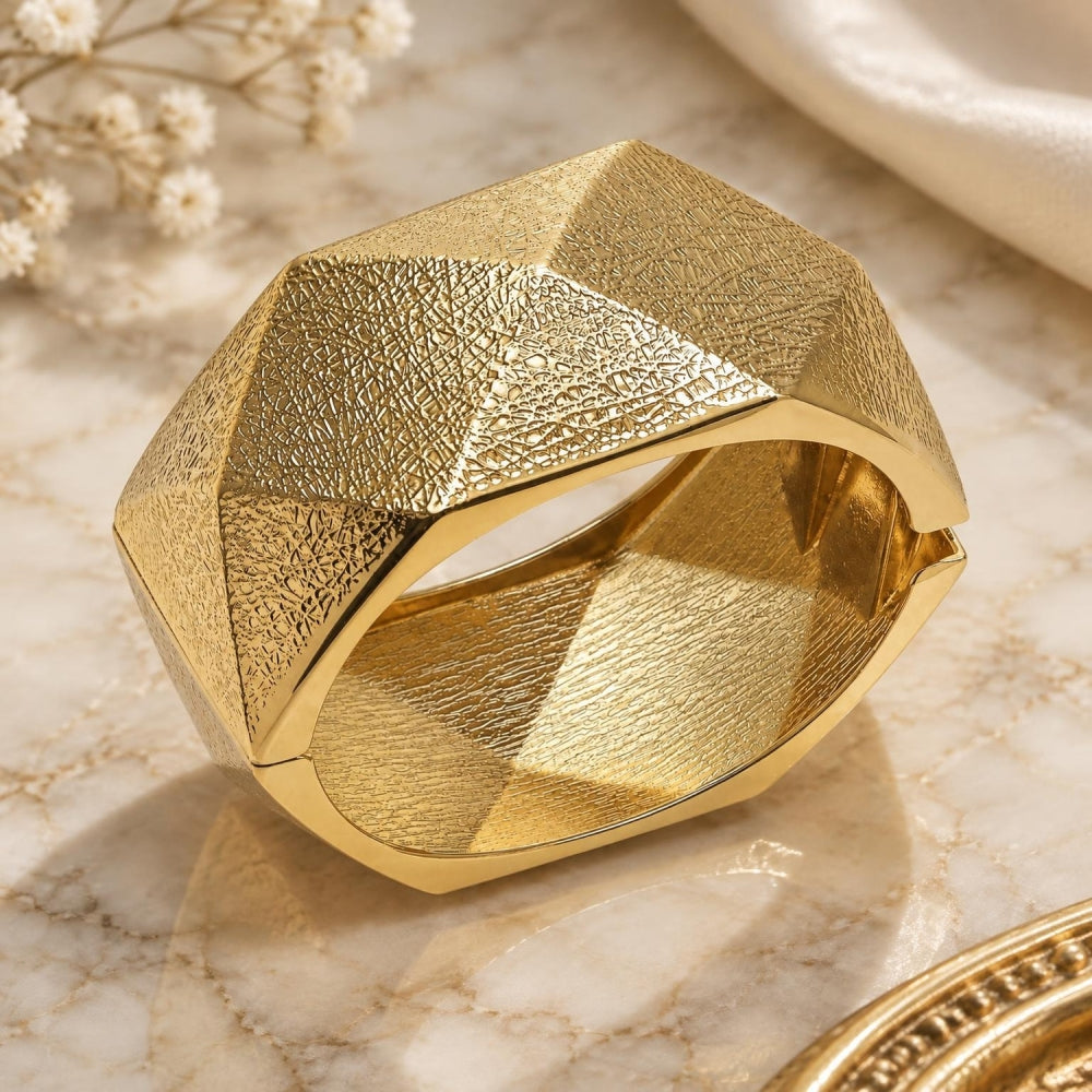 Oro Laminado Individual Bangle, Gold Filled Style Matte Finish, Golden Finish