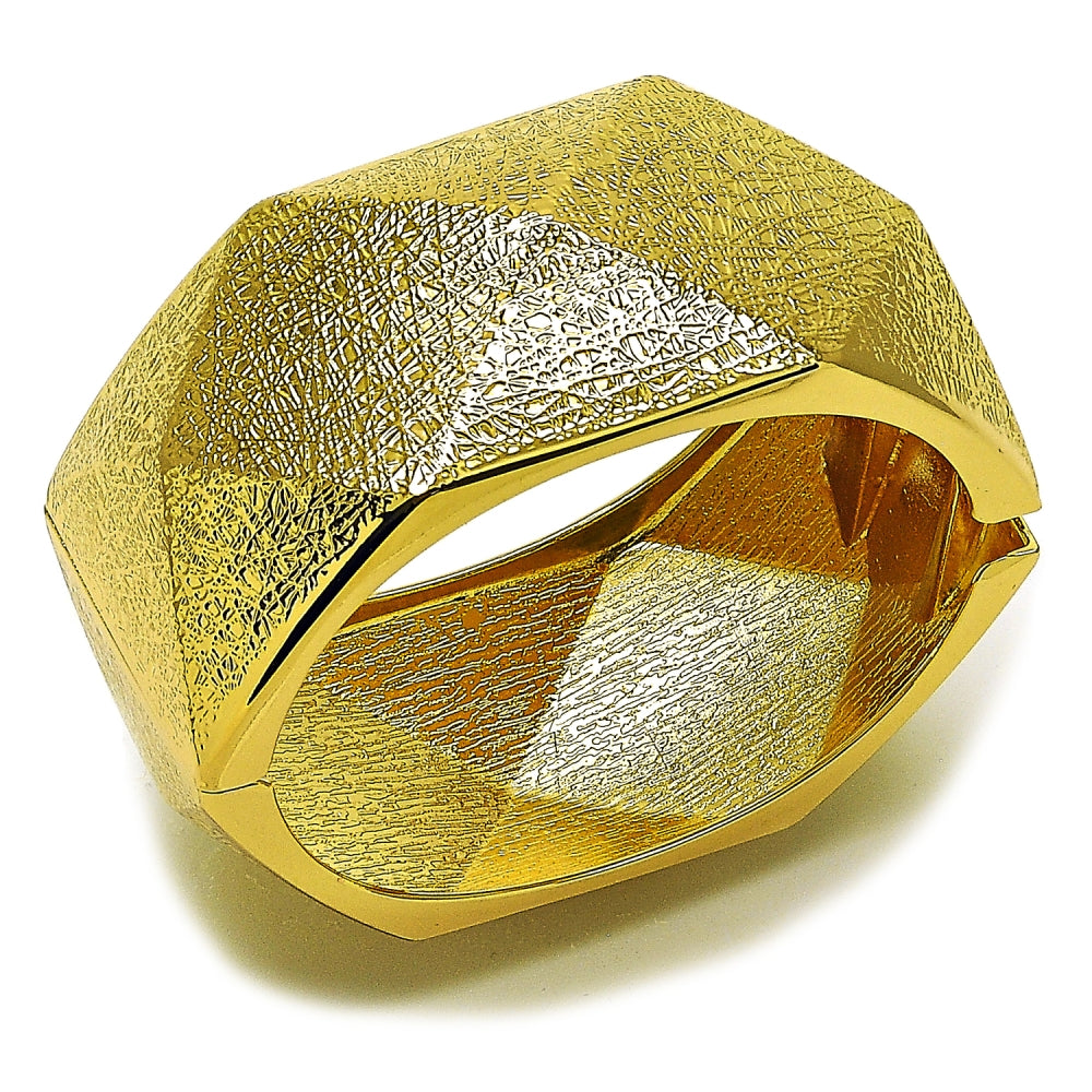 Oro Laminado Individual Bangle, Gold Filled Style Matte Finish, Golden Finish