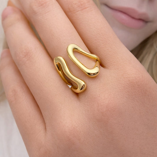 Oro Laminado Elegant Ring, Gold Filled Style Polished, Golden Finish