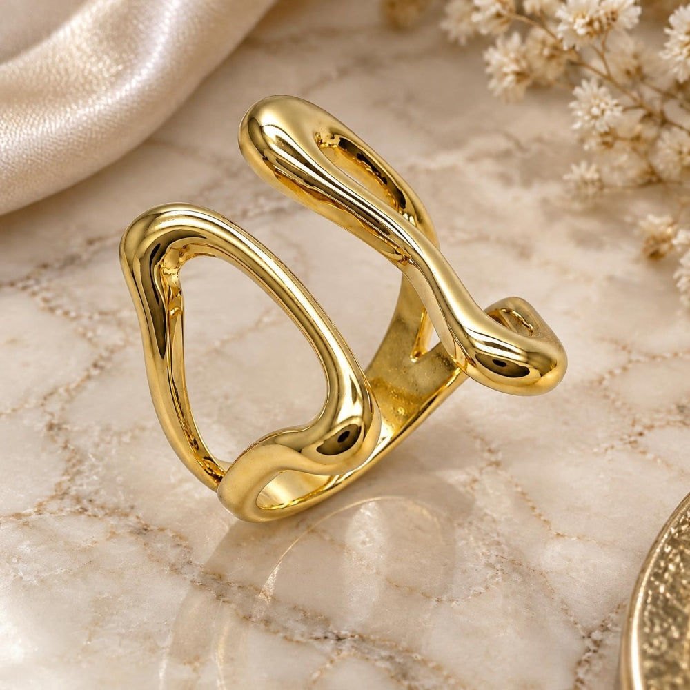 Oro Laminado Elegant Ring, Gold Filled Style Polished, Golden Finish