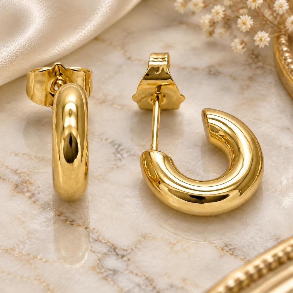 Oro Laminado Small Hoop, Gold Filled Style Polished, Golden Finish
