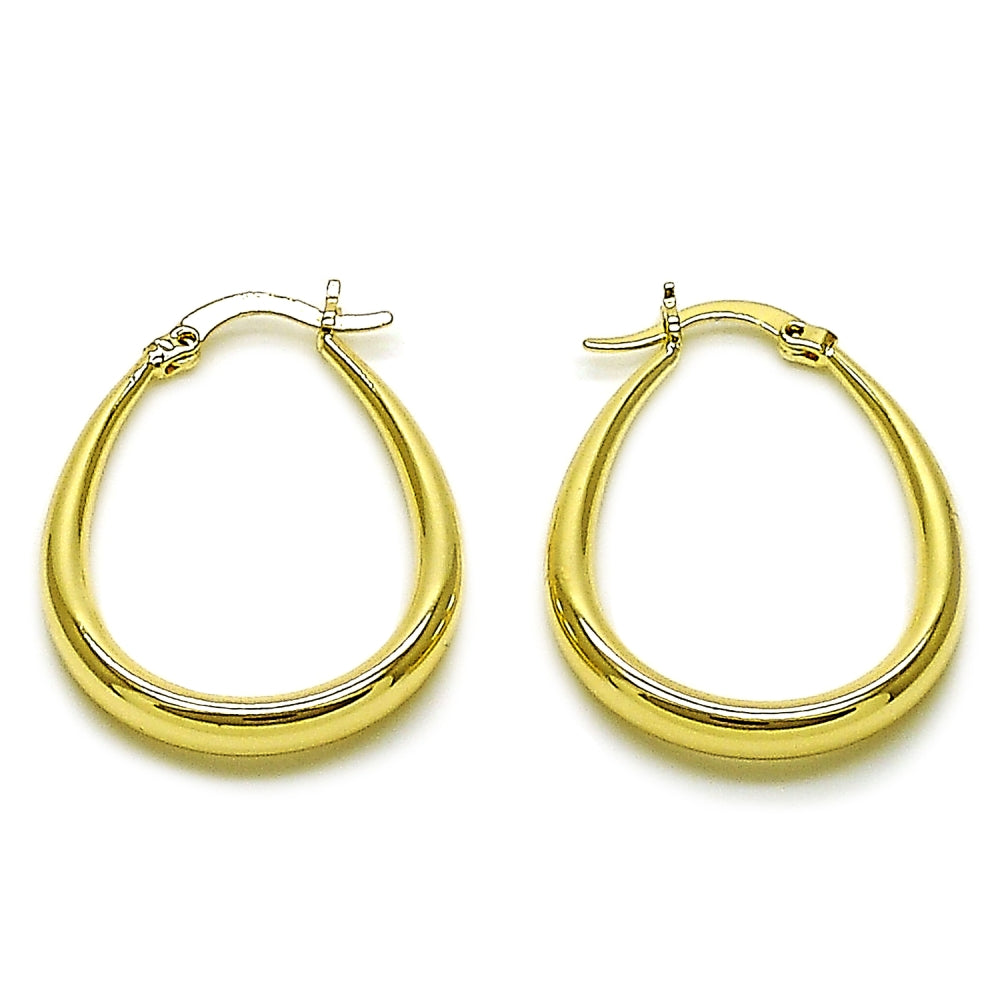 Oro Laminado Small Hoop, Gold Filled Style Hollow Design, Polished, Golden Finish