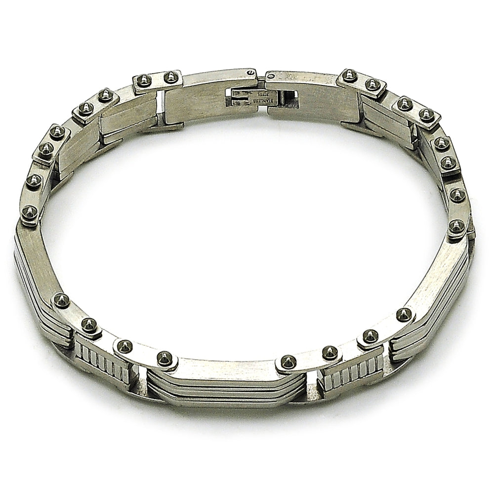Stainless Steel Solid Bracelet, Polished, Steel Finish