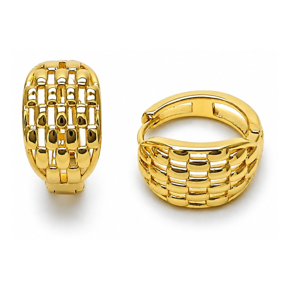 Oro Laminado Huggie Hoop, Gold Filled Style Polished, Golden Finish