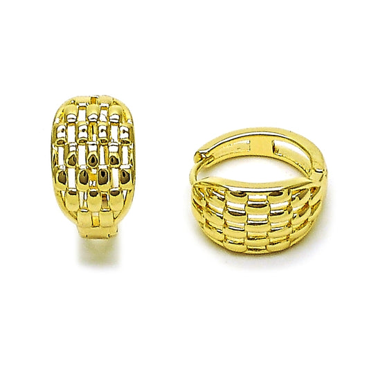 Oro Laminado Huggie Hoop, Gold Filled Style Polished, Golden Finish