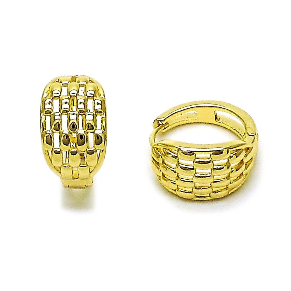 Oro Laminado Huggie Hoop, Gold Filled Style Polished, Golden Finish