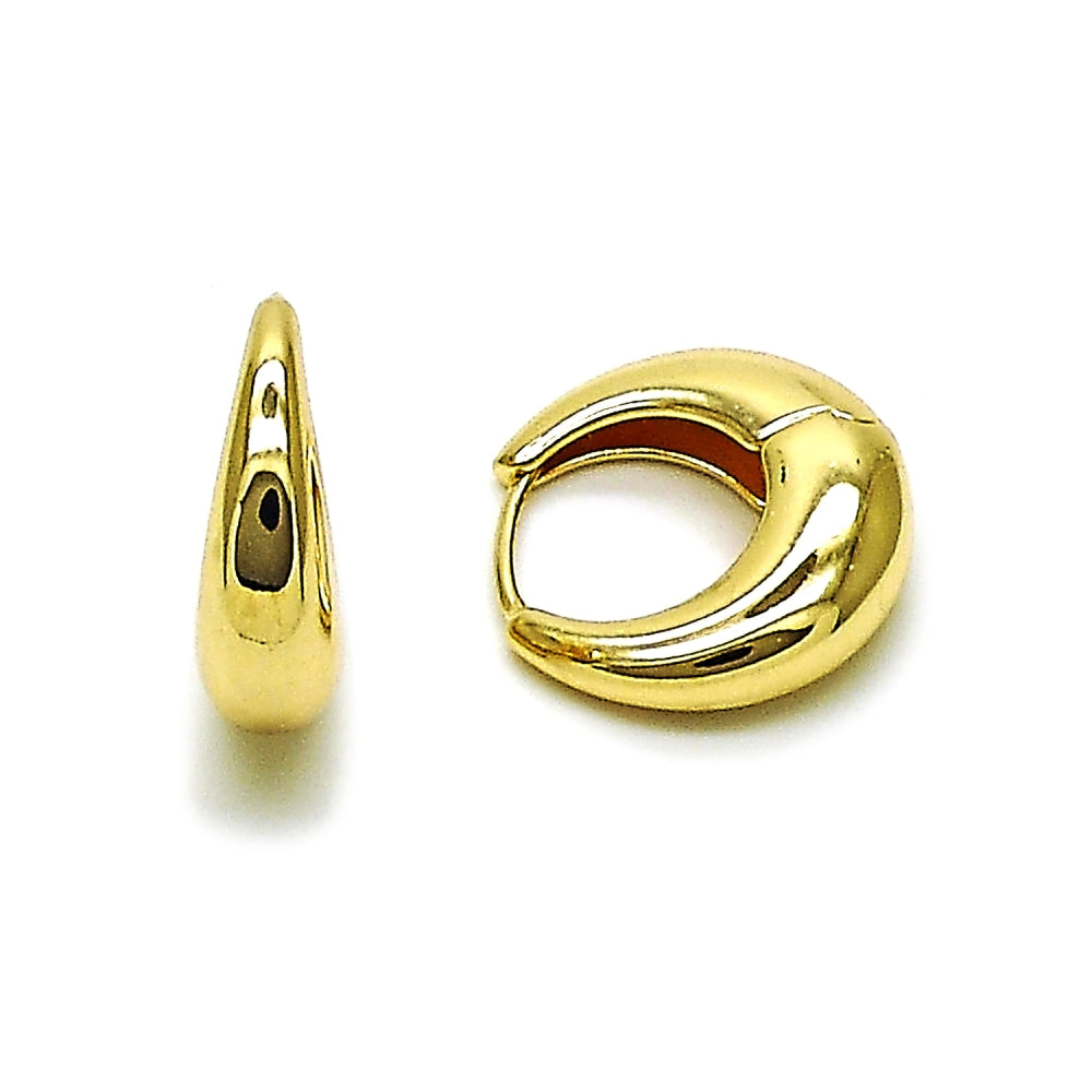 Oro Laminado Huggie Hoop, Gold Filled Style Polished, Golden Finish