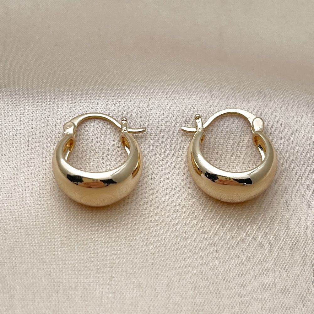 Oro Laminado Small Hoop, Gold Filled Style Polished, Golden Finish