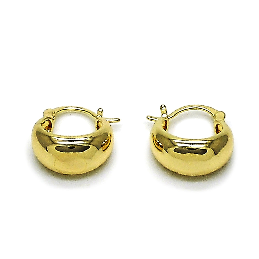 Oro Laminado Small Hoop, Gold Filled Style Polished, Golden Finish