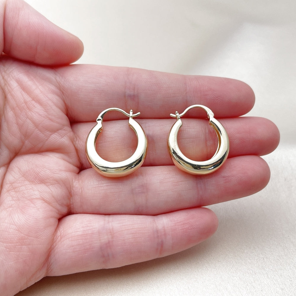 Oro Laminado Small Hoop, Gold Filled Style Polished, Golden Finish
