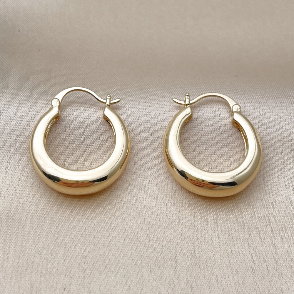 Oro Laminado Small Hoop, Gold Filled Style Polished, Golden Finish