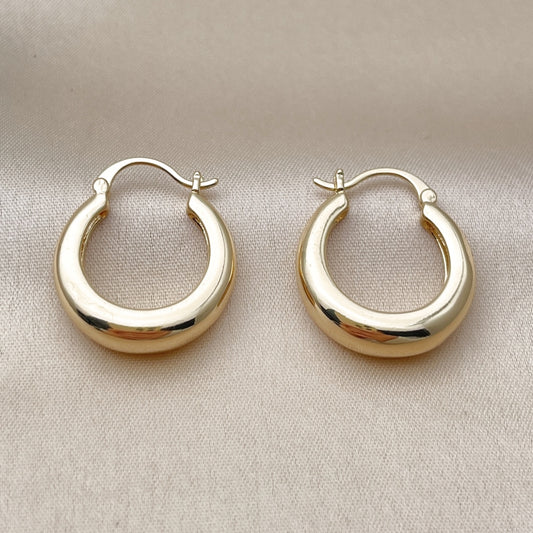 Oro Laminado Small Hoop, Gold Filled Style Polished, Golden Finish