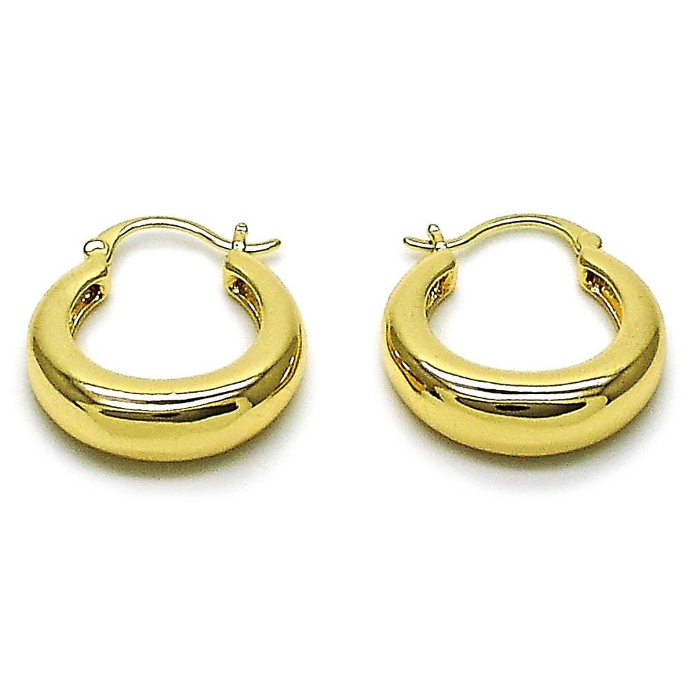 Oro Laminado Small Hoop, Gold Filled Style Polished, Golden Finish