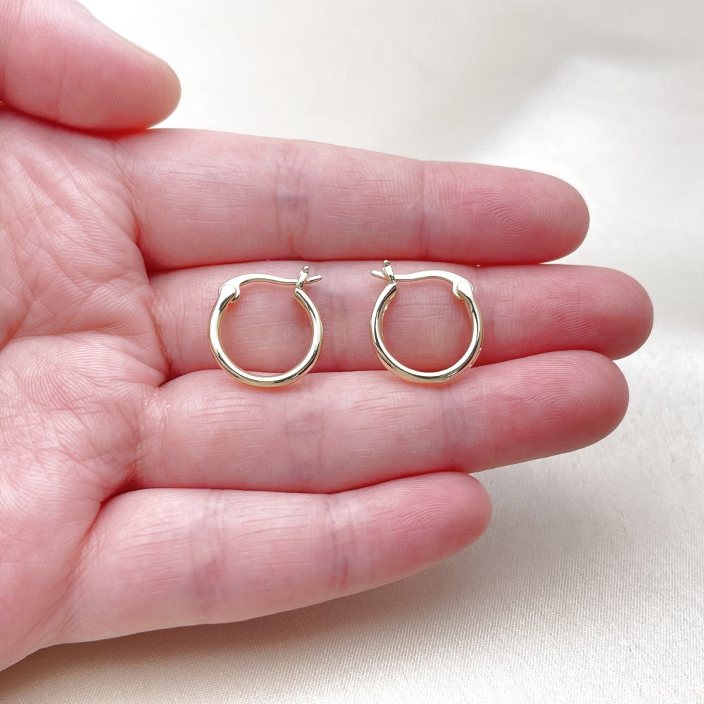 Oro Laminado Small Hoop, Gold Filled Style Polished, Golden Finish