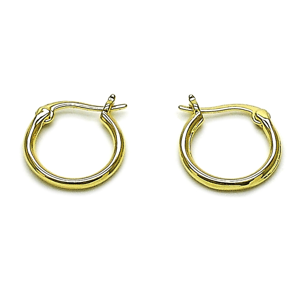 Oro Laminado Small Hoop, Gold Filled Style Polished, Golden Finish
