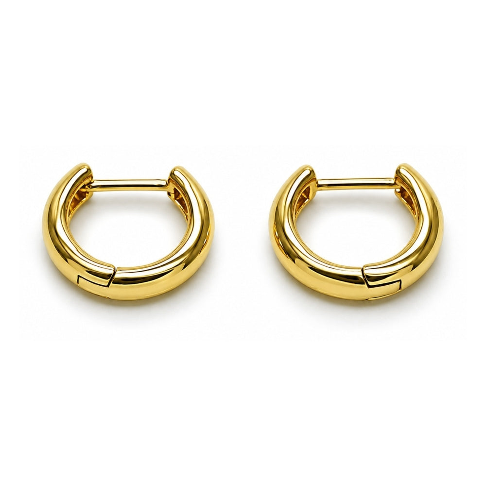 Oro Laminado Huggie Hoop, Gold Filled Style Polished, Golden Finish