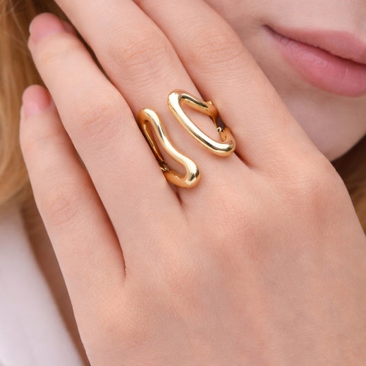 Oro Laminado Multi Stone Ring, Gold Filled Style with White Micro Pave, Polished, Golden Finish